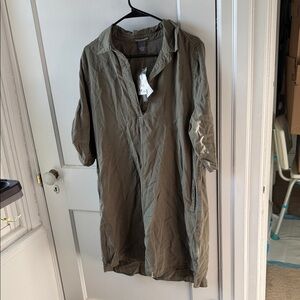 Chelsea & Theodore Olive Green Dress